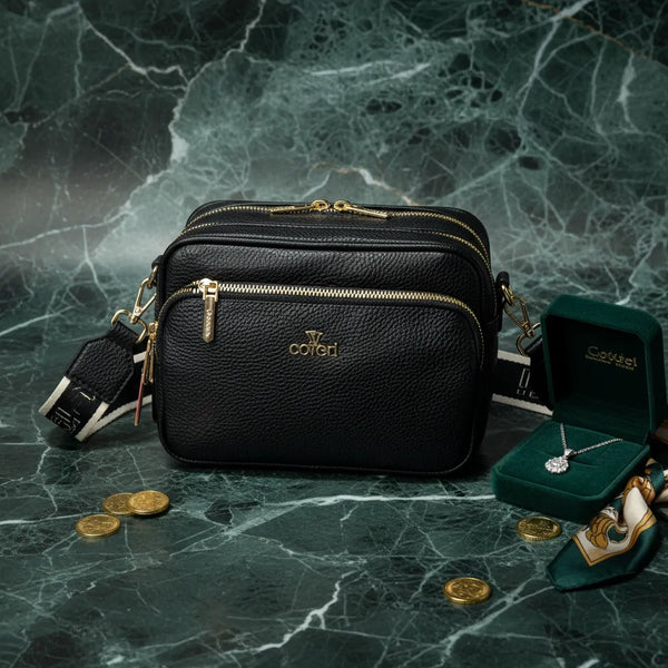 Borsa borsetta donna a tracolla firmata YYCOVERI multitasche 4 tasche con cerniera nuova