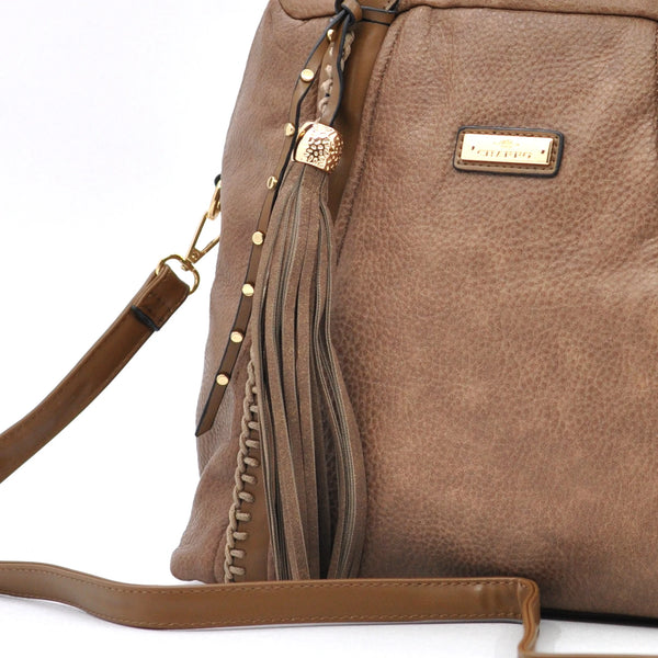 CHARRO - Borsa shopping / bauletto a spalla grande tracolla casual simil pelle venata