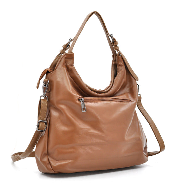 VALENTINI GINO - Borsa multitasche firmata giornaliera elegante 3 zip capiente sacco hobo spalla