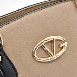 Borsa donna Valentini Gino beige con fiori e scritta LOVE – Borsa a mano e tracolla elegante
