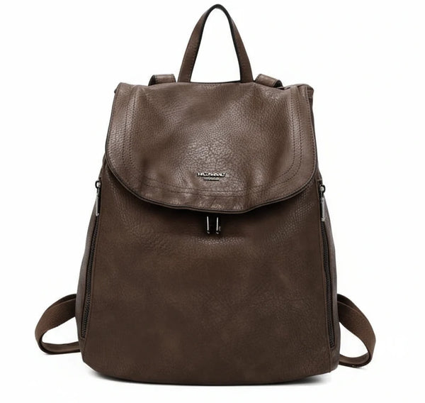 COCONUDA - Zaino donna zainetto firmato morbido elegante capiente vintage simil pelle venata