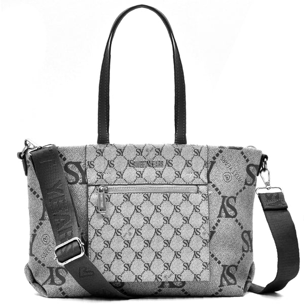 Borsa firmata Sweet Years in simil pelle pregiata tote shopping con tracolla e spalla