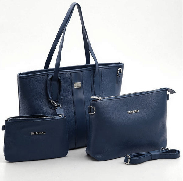 BACI & ABBRACCI borsa + borsetta + portamonete set 3 pezzi fantasia logo GM shopping spalla donna tracolla
