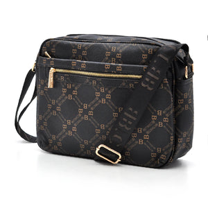 Borsa firmata B. Cavalli grande 5 tasche con zip capiente e comoda a tracolla fantasia logo