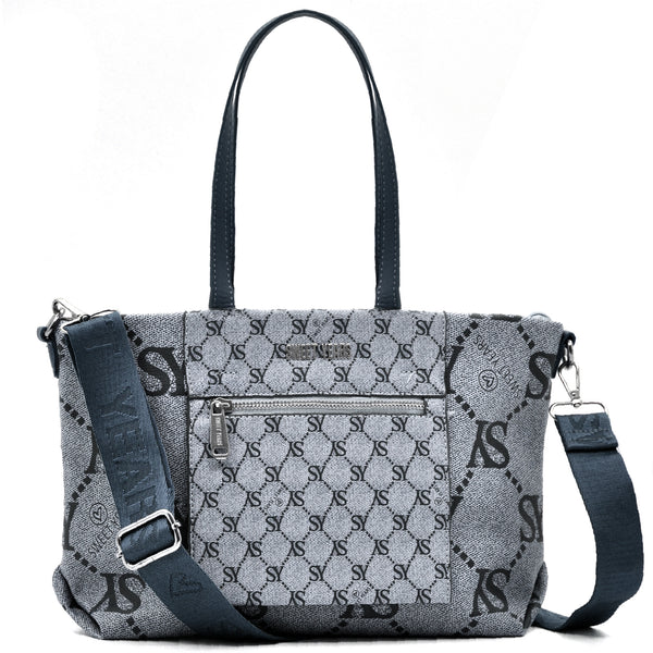 Borsa firmata Sweet Years in simil pelle pregiata tote shopping con tracolla e spalla
