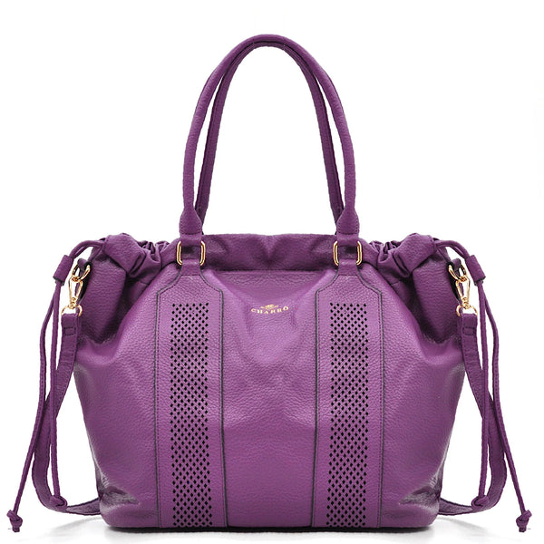 CHARRO - Borsa 2in1 trasformabile multitasche firmata giornaliera capiente simil pelle forata shopping secchio