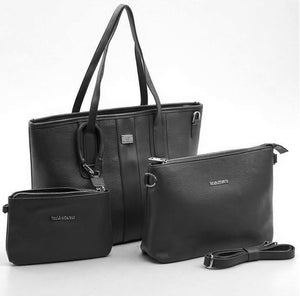 BACI & ABBRACCI borsa + borsetta + portamonete set 3 pezzi fantasia logo GM shopping spalla donna tracolla