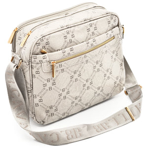 Borsa firmata B. Cavalli grande 5 tasche con zip capiente e comoda a tracolla fantasia logo