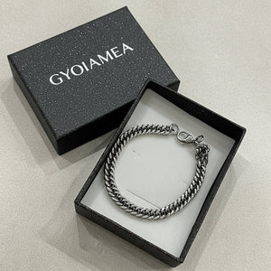 Bracciale Grumetta Piatta Unisex in Acciaio – Stile Industrial Minimal - regolabile