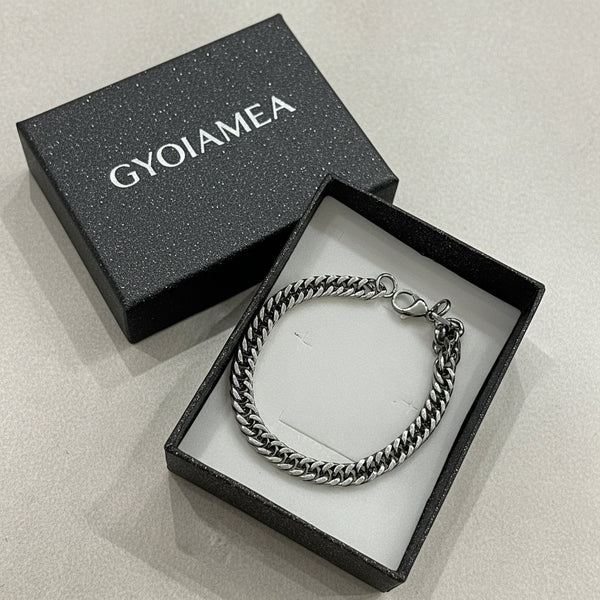 Bracciale Grumetta Piatta Unisex in Acciaio – Stile Industrial Minimal - regolabile