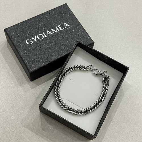 Bracciale Grumetta Piatta Unisex in Acciaio – Stile Industrial Minimal - regolabile