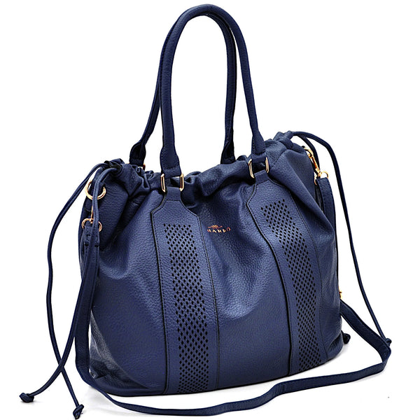 CHARRO - Borsa 2in1 trasformabile multitasche firmata giornaliera capiente simil pelle forata shopping secchio
