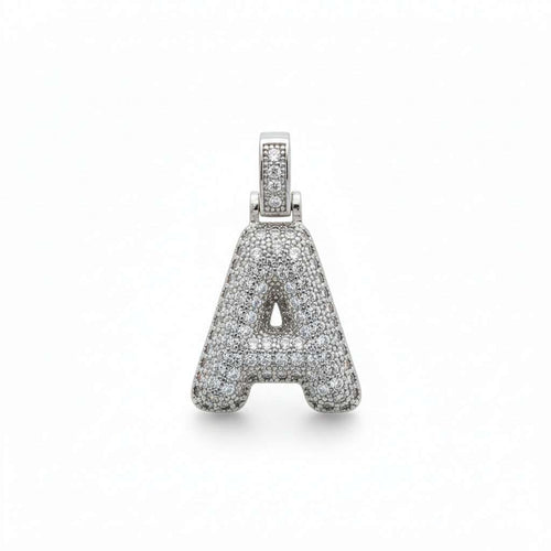 Solo Ciondolo Lettera Iniziale "Balloon" con Pavé di Zirconi – Alfabeto Completo