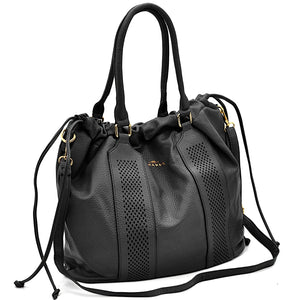 CHARRO - Borsa 2in1 trasformabile multitasche firmata giornaliera capiente simil pelle forata shopping secchio