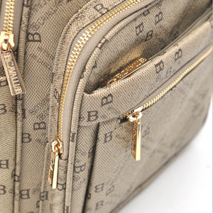 Zaino donna zainetto firmato B. Cavalli grande 4 tasche con zip capiente e comoda fantasia logo