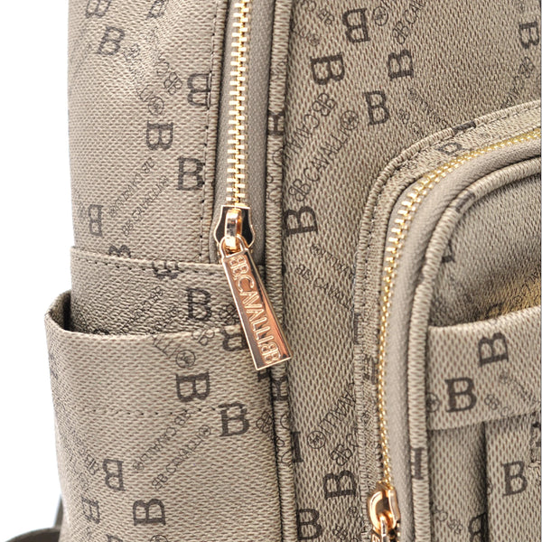 Zaino donna zainetto firmato B. Cavalli grande 4 tasche con zip capiente e comoda fantasia logo