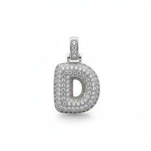 Solo Ciondolo Lettera Iniziale "Balloon" con Pavé di Zirconi – Alfabeto Completo