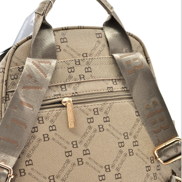 Zaino donna zainetto firmato B. Cavalli grande 4 tasche con zip capiente e comoda fantasia logo