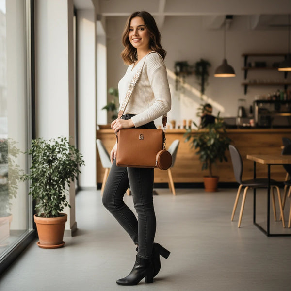 La Ciatu firmata Gyoiamea Borsa multitasche firmata giornaliera elegante 3 zip