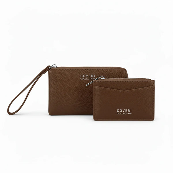 Set regalo Coveri Collection - portafoglio pochette con laccio + portamonete / porta carte donna novità