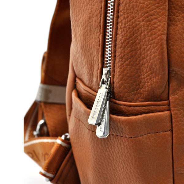 Zaino in eco Pelle Coveri World - Elegante e Resistente, Donna , Zaino Casual con Tasca Frontale con Zip e Tasche Laterali, Perfetto per Uso Quotidiano e Lavoro