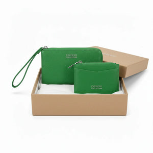 Set regalo Coveri Collection - portafoglio pochette con laccio + portamonete / porta carte donna novità