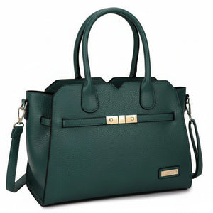 CHARRO - Borsa a bauletto trapezio semi rigida simil pelle con tracolla elegante casual