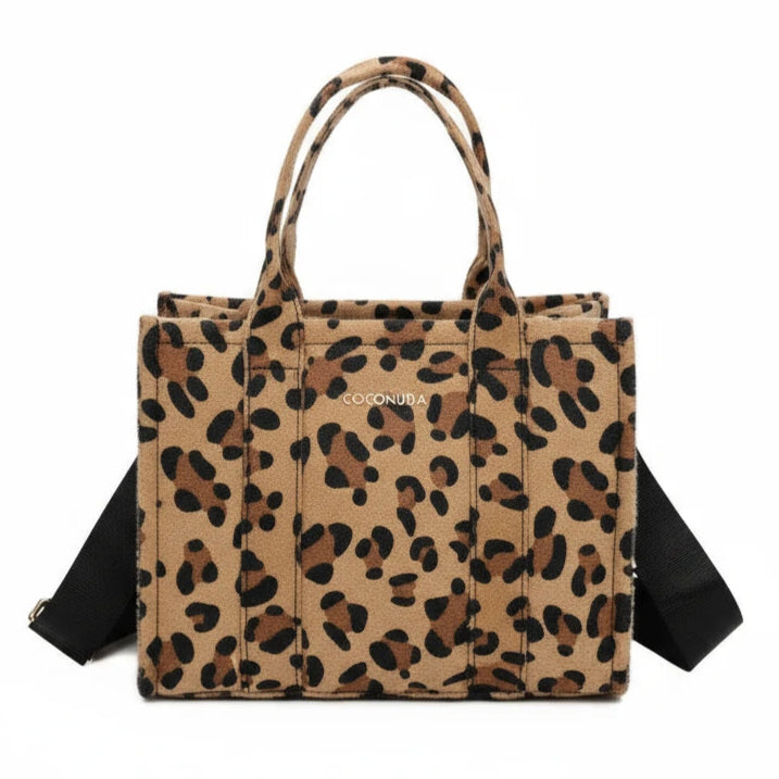 Borsa firmata Leopard COCONUDA Colletion donna spalla a tracolla nuova fantasia leopardata