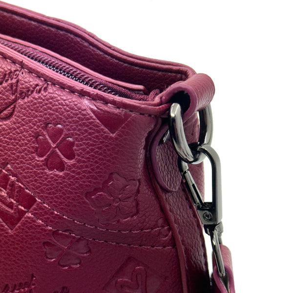 Borsa firmata SWEET YEARS in simil pelle pregiata tasche con cerniera fantasia logata originale
