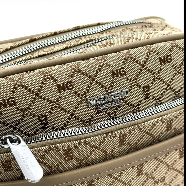 NAZARENO GABRIELLI - Borsa borsetta multitasche fantasia Monogram con Tracolla