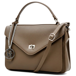 La Gennara - Borsa multitasche firmata Gyoiamea giornaliera elegante zip platta bauletto capiente messaggera
