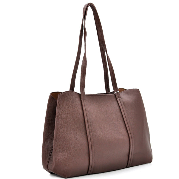 Borsa a tote bag shopping + portamonete omaggio firmata COCONUDA a tracolla elegante casual simil pelle martellata