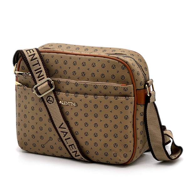 Borsa 4 cerniere firmata VALENTINI multitasche capiente donna tracolla fantasia logo grande