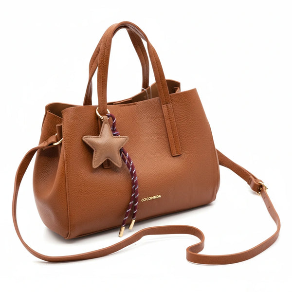 Borsa a bauletto + charms omaggio firmata COCONUDA a tracolla elegante casual simil pelle martellata