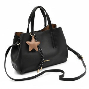 Borsa a bauletto + charms omaggio firmata COCONUDA a tracolla elegante casual simil pelle martellata