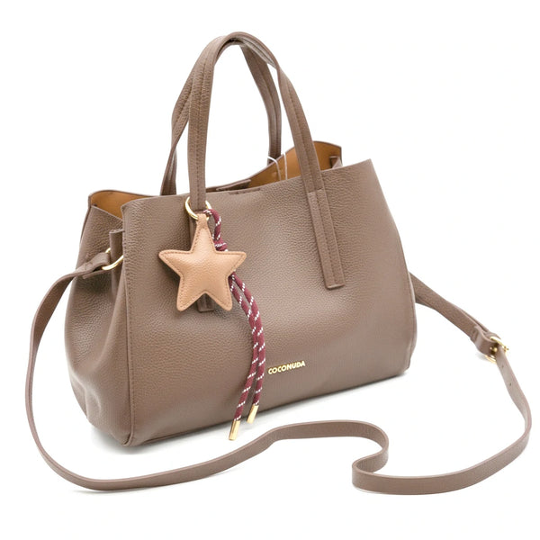 Borsa a bauletto + charms omaggio firmata COCONUDA a tracolla elegante casual simil pelle martellata