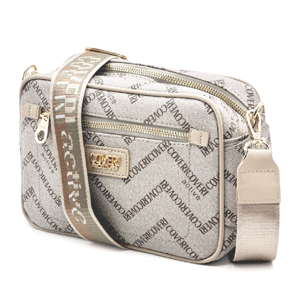 Borsa firmata Coveri active borsetta donna logo zip tracolla fantasia piccola