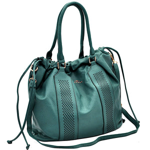 CHARRO - Borsa 2in1 trasformabile multitasche firmata giornaliera capiente simil pelle forata shopping secchio