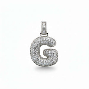 Solo Ciondolo Lettera Iniziale "Balloon" con Pavé di Zirconi – Alfabeto Completo