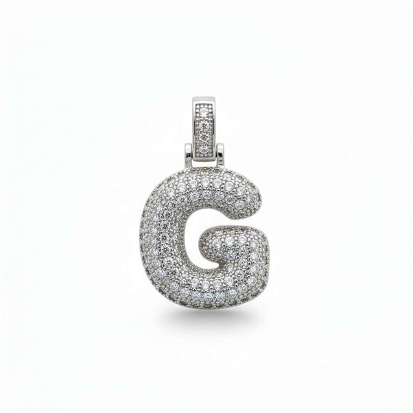 Solo Ciondolo Lettera Iniziale "Balloon" con Pavé di Zirconi – Alfabeto Completo