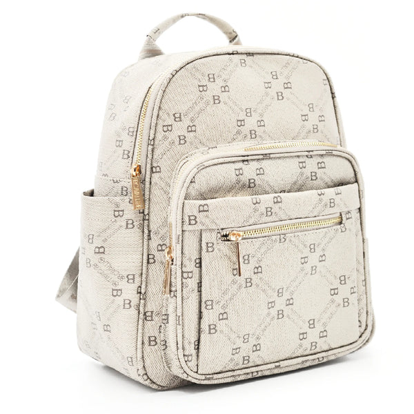 Zaino donna zainetto firmato B. Cavalli grande 4 tasche con zip capiente e comoda fantasia logo