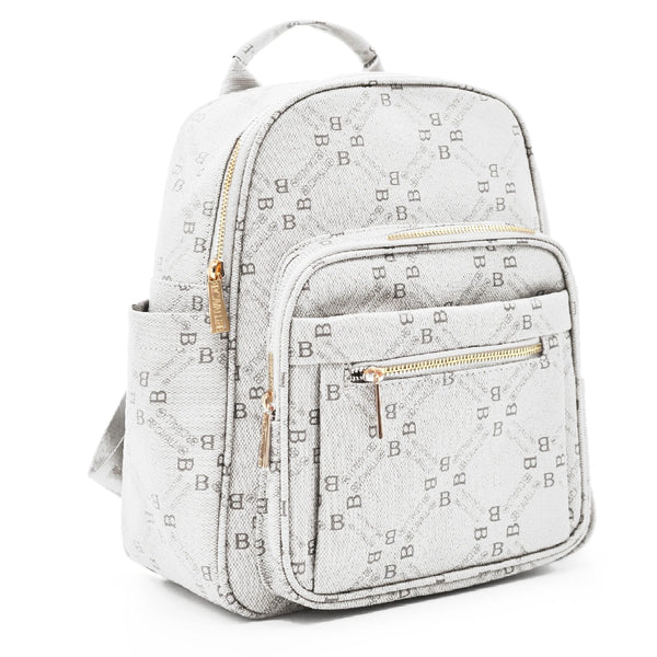 Zaino donna zainetto firmato B. Cavalli grande 4 tasche con zip capiente e comoda fantasia logo