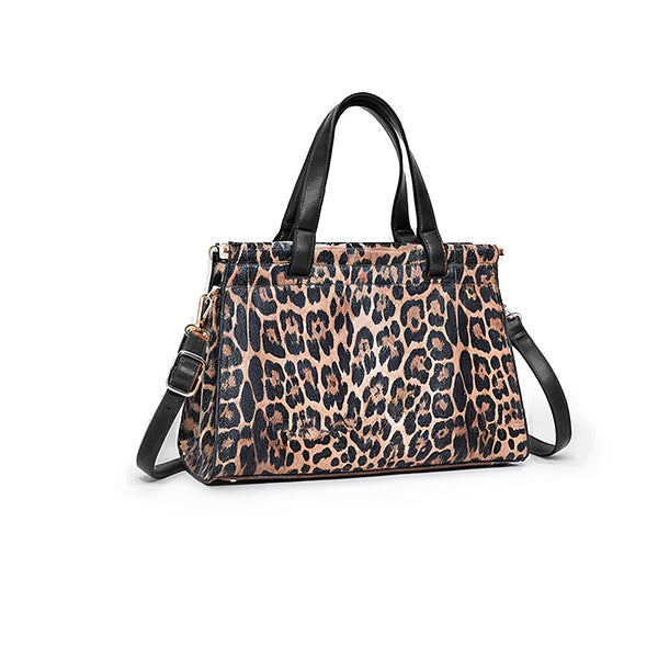 Borsa donna shopping fantasia leopardata tigrata animalier maculata capiente