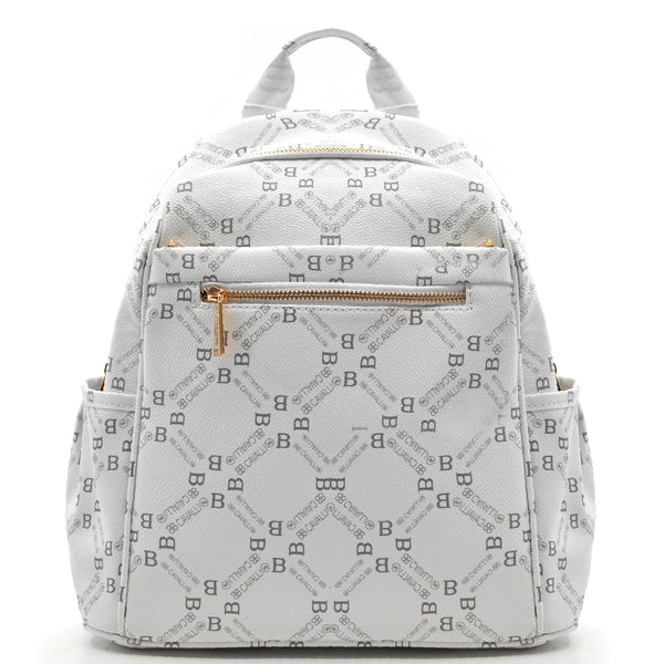 Zaino donna zainetto originale B. Cavalli grande 4 tasche con zip capiente e comoda fantasia logo