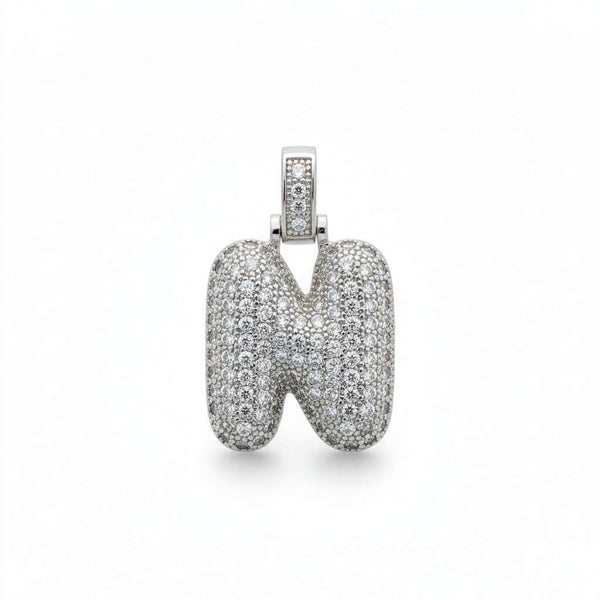 Solo Ciondolo Lettera Iniziale "Balloon" con Pavé di Zirconi – Alfabeto Completo