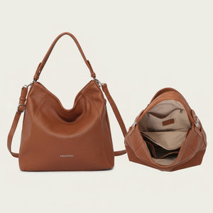 Borsa sacco a spalla firmata VALENT tracolla casual simil pelle venata monomanico