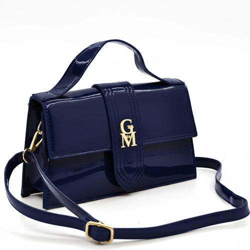 La Mattea - Borsetta firmata Gyoiamea simil pelle lucida vernice tracolla elegante casual
