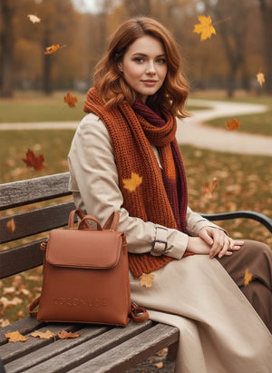 COCONUDA - Zaino donna zainetto firmato giornaliera elegante capiente vintage venata