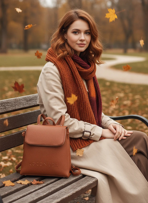COCONUDA - Zaino donna zainetto firmato giornaliera elegante capiente vintage venata