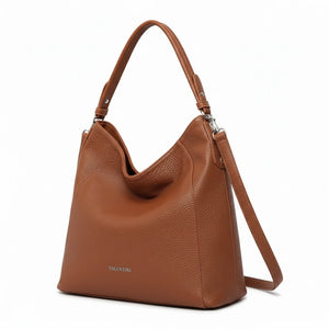 Borsa sacco a spalla firmata VALENT tracolla casual simil pelle venata monomanico